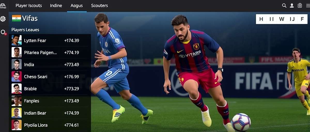 FIFA Manager Virtuoso - Indian Player Scouting System FIFA Manager Virtuoso player scouting interface showing Indian talent from local leagues