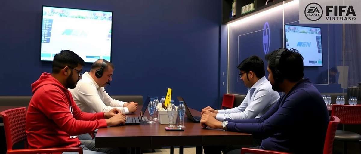 FIFA Manager Virtuoso - Indian Community Tournament FIFA Manager Virtuoso Indian community tournament with players competing in a Mumbai gaming cafe